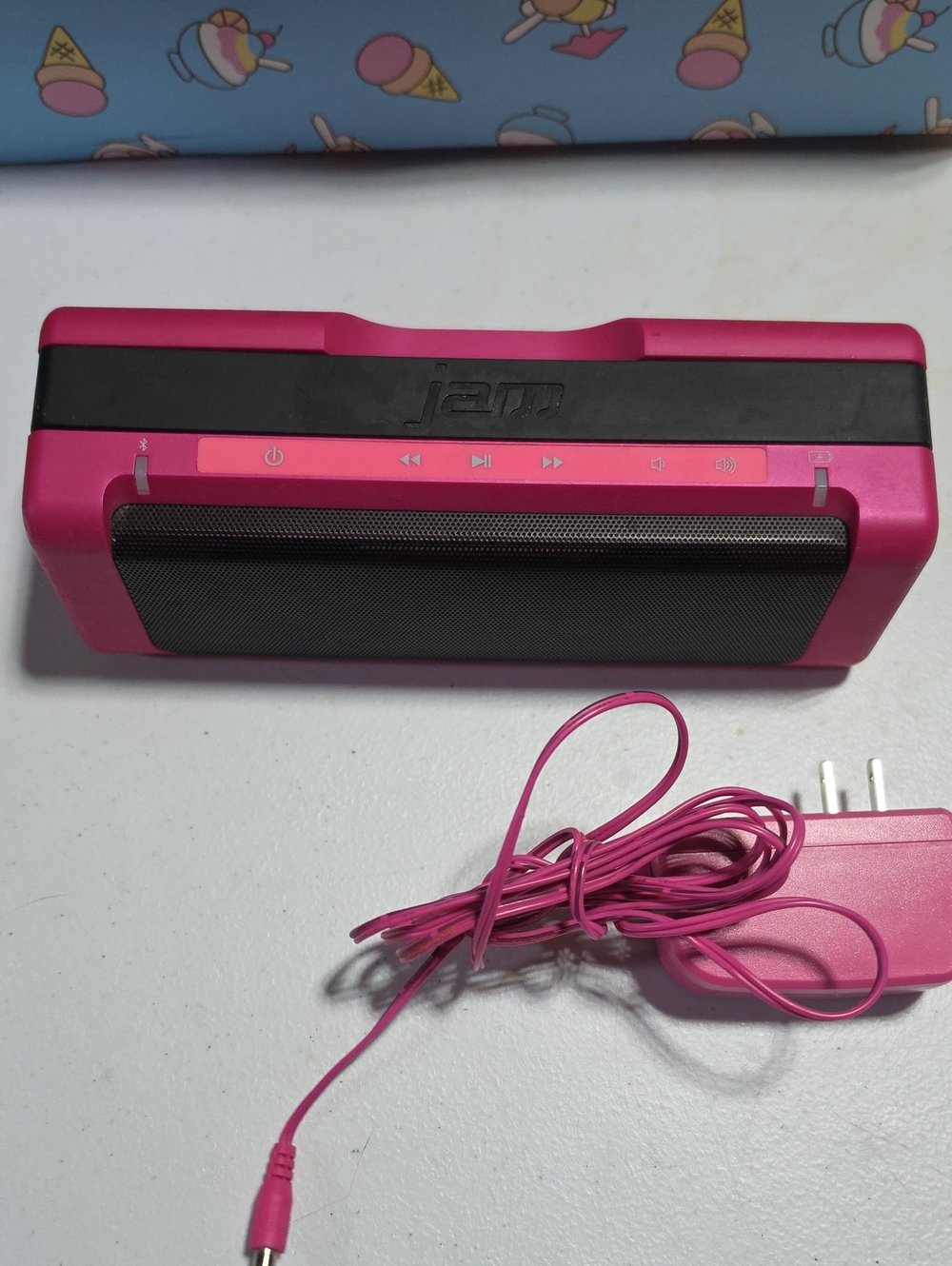 Pink Portable Bluetooth Speaker with Charger